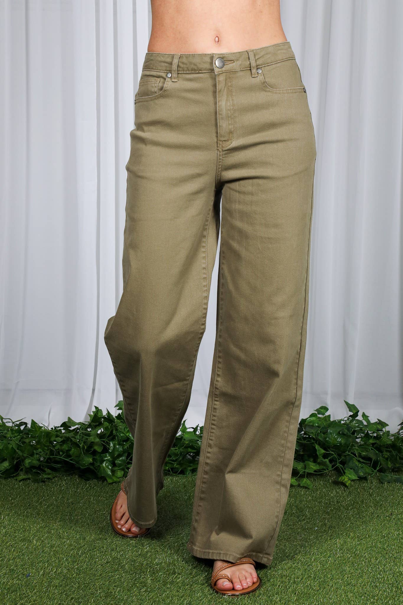 Straight Leg Cotton Long Span Pants VP83031