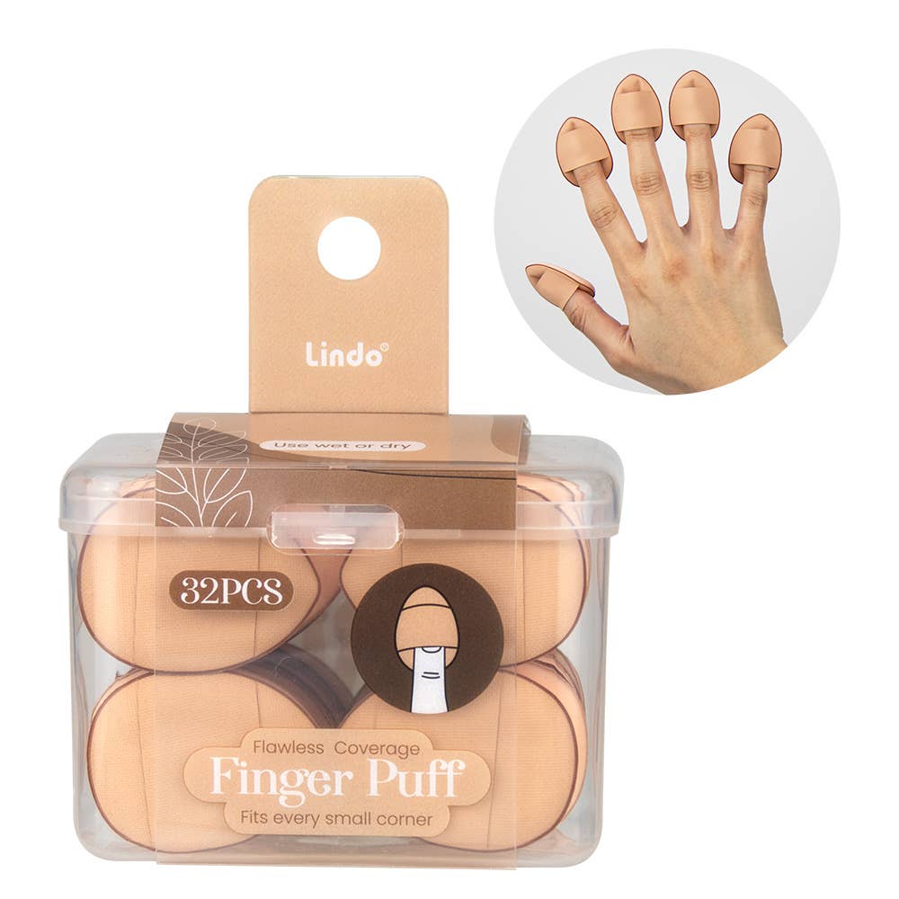 Lindo 32PCS Flawless Coverage Finger Makeup Puff
