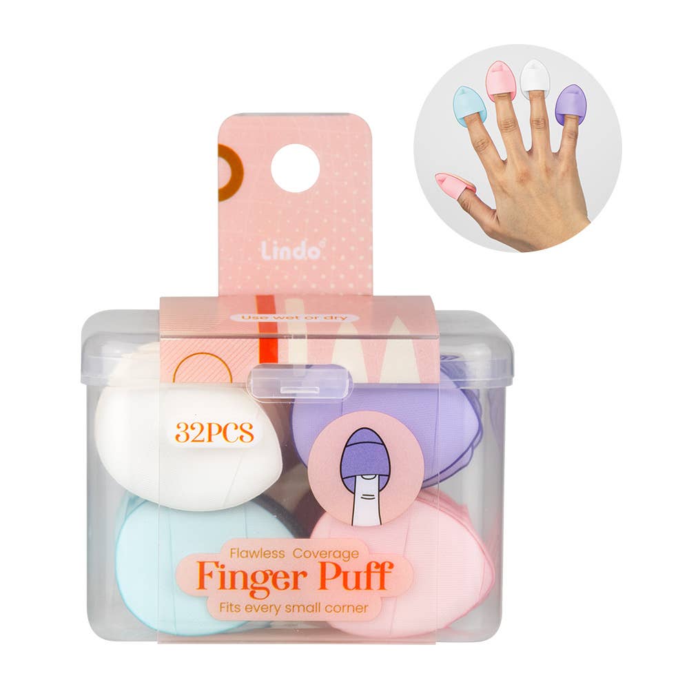 Lindo 32PCS Flawless Coverage Finger Makeup Puff