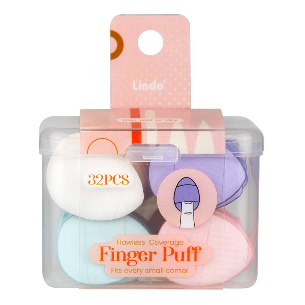 Lindo 32PCS Flawless Coverage Finger Makeup Puff